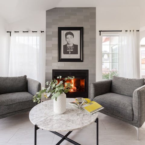 Spark up the fireplace and get cosy