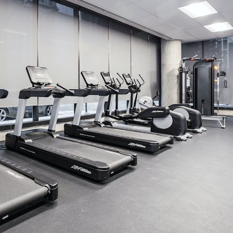Head to the communal fitness centre for an invigorating start to your day