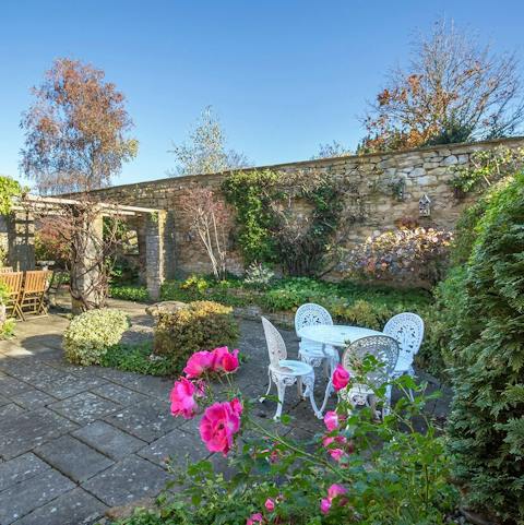 Spend relaxing afternoons in the walled garden