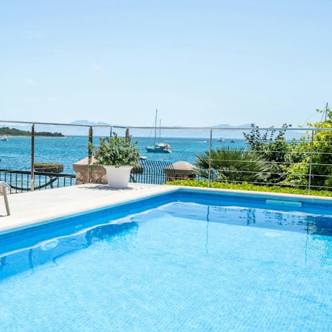 Enjoy stunning sea views from your private pool