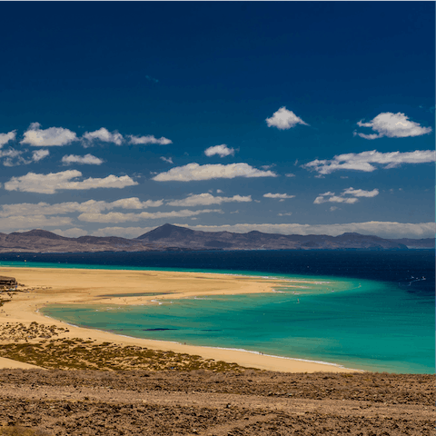 Explore Fuerteventura and its golden coastline, vast mountains, and quaint towns