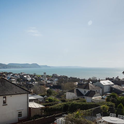 Stay in a hill-top apartment perched above Lyme Regis