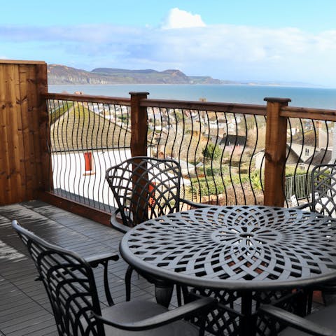 Take in the sea views from the sun terrace