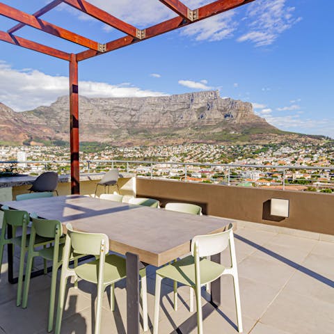 Dine outdoors with a bird's eye view of the South African cityscape