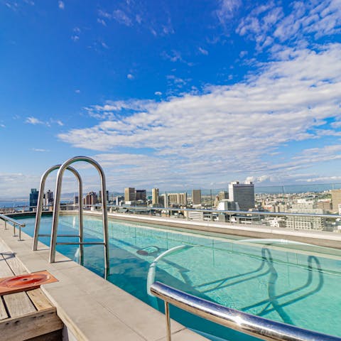 Swim lengths in your private rooftop swimming pool