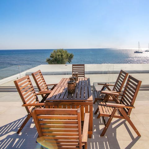 Dine alfresco on your private sea-facing terrace