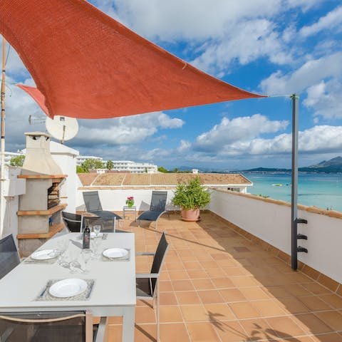 Dine alfresco on one of two private terraces
