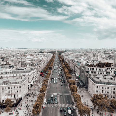 Go shopping on the iconic Champs-Élysées, a short walk away 