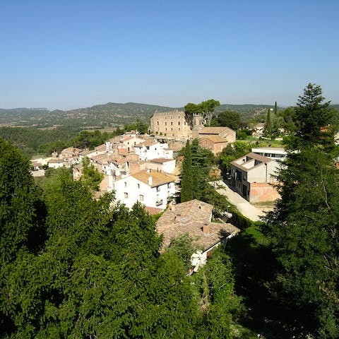 Stay in charming La Torre de Claramunt, five minutes on foot from the village and the castle