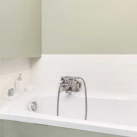 Treat yourself to a long soak in the tub after a day of exploring the city on foot