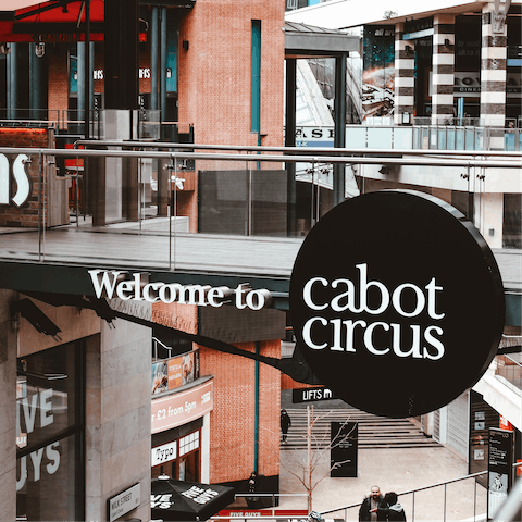 Enjoy retail therapy at Cabot Circus, a six-minute stroll from your doorstep