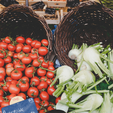 Pick up fresh local produce in the nearby market 