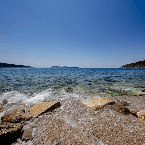 Drive for five minutes to dip a toe into the Adriatic Sea 