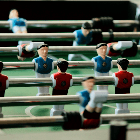Challenge your friends to a round of table football in the games room