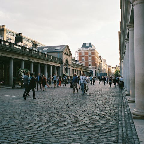 Enjoy an array of restaurants and shops at Covent Garden, under a ten-minute stroll away