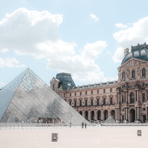 Travel five stops on the metro to the Louvre to admire world-famous artwork