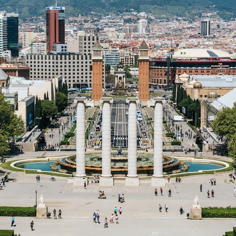 Stroll to lively Plaza de España to people-watch