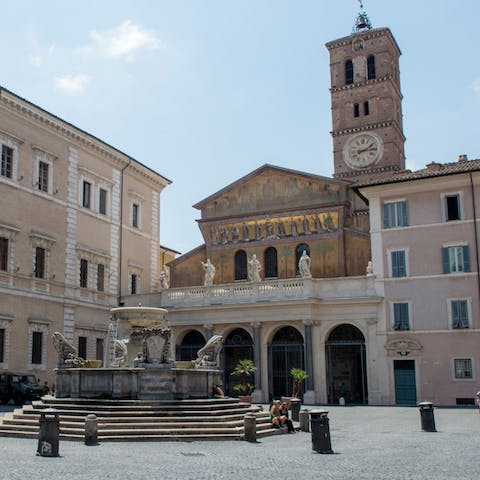 Stroll around the pretty piazza below your apartment