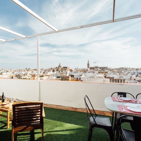 Enjoy views of the Seville Cathedral from your private terrace