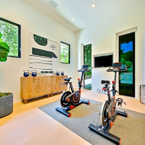 Boost your endorphins with a workout in the private gym