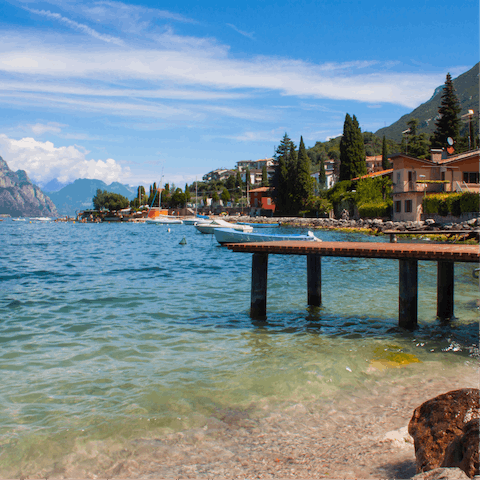 Spend the day at Lake Garda's beaches, only minutes away