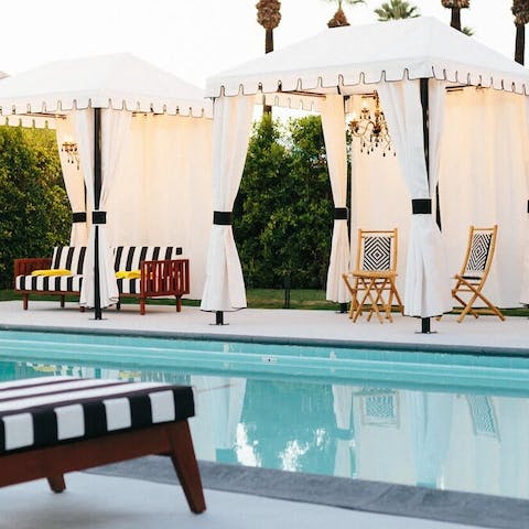Chill out with a book in one of the cabanas