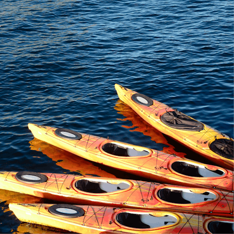 Experience the joy of kayaking on the lake, with your host providing two free kayaks for you to enjoy  