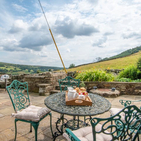 Enjoy a delicious alfresco breakfast on the patio when the sun is shining