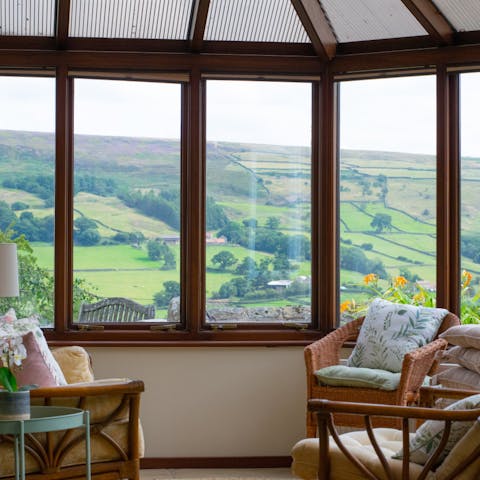 Admire the gorgeous countryside views as you sip a cup of tea in the conservatory