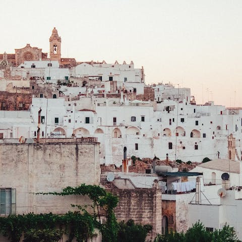 Explore the winding streets of Ostuni's enchanting old town