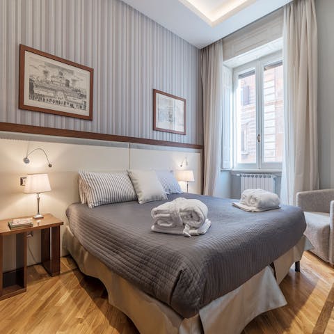 Wake up in the comfortable bedrooms feeling rested and ready for another day of Rome sightseeing