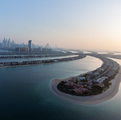 Explore the Palm Jumeirah on your doorstep or marvel at the Burj Al Arab Tower, just over 3 miles away
