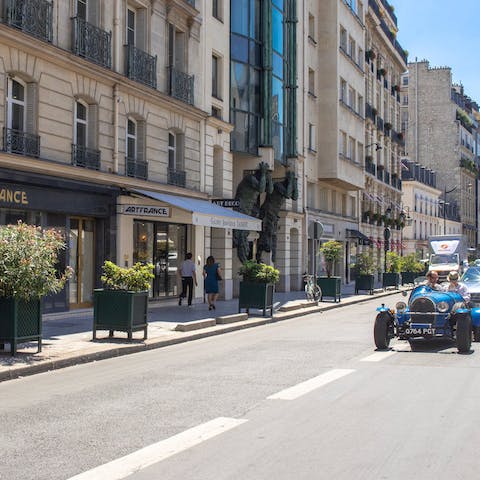 Wander the streets of the local area for designer shopping around the Champs-Elysées