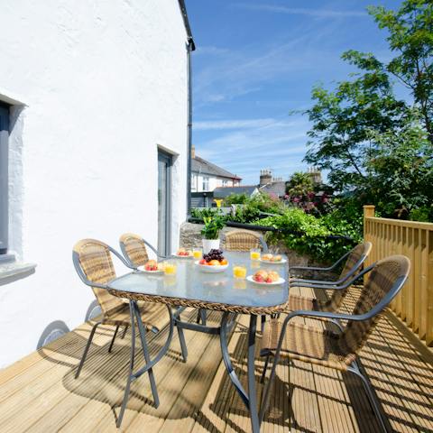 Enjoy breakfast on the sun-washed terrace while you prepare for a day of adventure