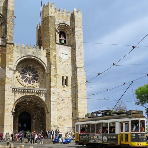 Visit the 12th century cathedral, Sé de Lisboa, just four minutes away on foot