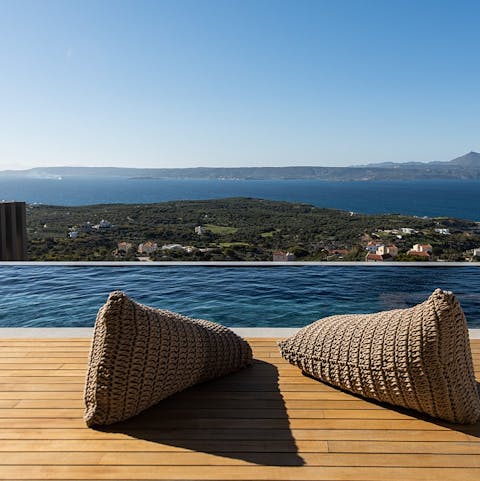 Take in the views over the bay of Chania from the infinity pool