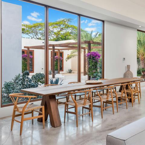 Dine in style at the huge table