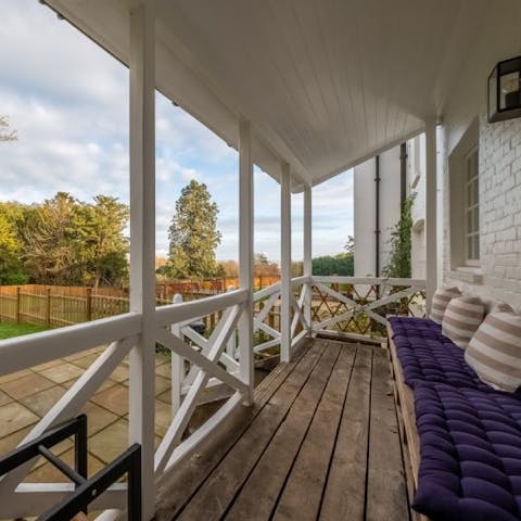 Enjoy views of the Stour Valley as you nurse your coffee in the garden