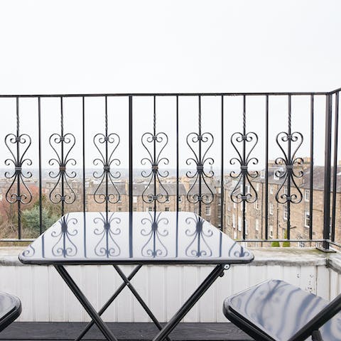 Enjoy morning coffees on your private balcony, taking in views over the city