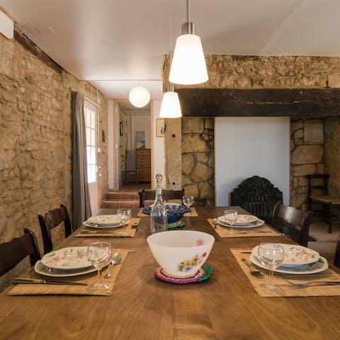 Savour a home-cooked cassoulet at the traditional dining table