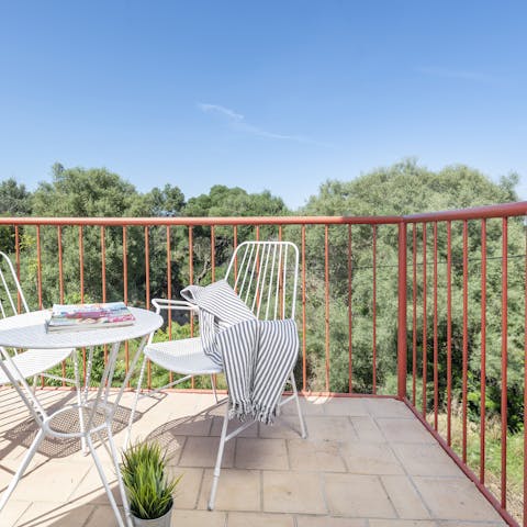 Read, relax and admire the countryside views from the balcony
