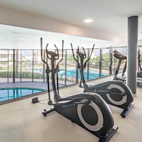 Work up an appetite at the on-site gym