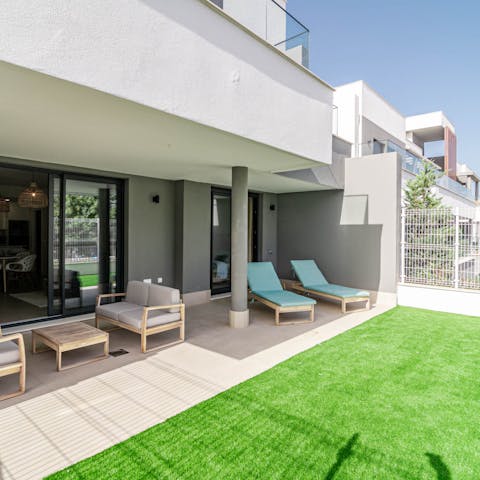 Sprawl out and unwind in your private garden and patio area