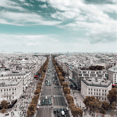 Stay just a five-minute walk away from the Champs Elysées
