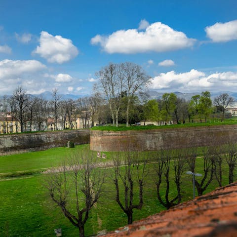 Admire the views over Lucca's ancient city walls from this home