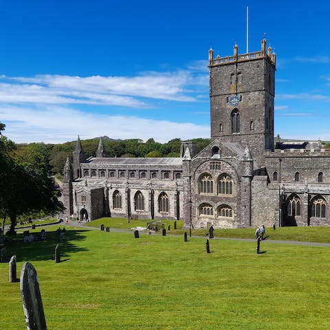 Visit the 12th century St Davids Cathedral, a three-minute walk away