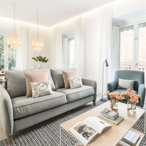 Relax and unwind in the comfort of the stylish living room