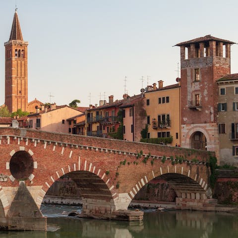 Explore beautiful Verona – you'll be just six minutes from Juliet's house