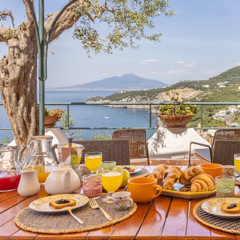 Gather on the terrace for breakfast with a view