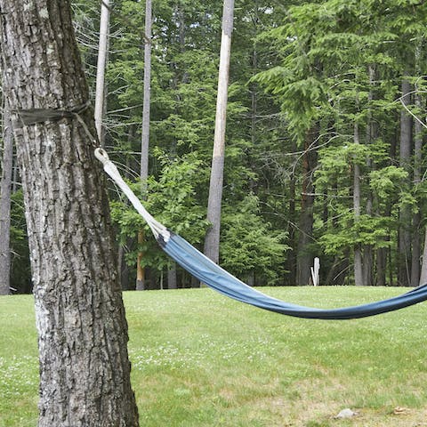 Unwind in the hammock slung between the trees